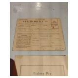 War Rations Book from Local Resident & 1940 Larimore "Victory Day" Pamphlet