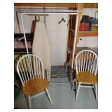 Two Chairs, Clothing Rack, Shoe Rack, Ironing Board