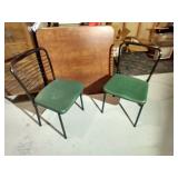 Two Fold-Flat Chairs w/ Card Table