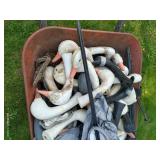 Wheel Barrow w/Wind Sock Goose Decoys
