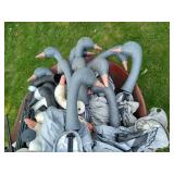 Wheel Barrow w/Wind Sock Goose Decoys