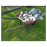 Wheel Barrow w/Wind Sock Goose Decoys