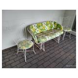 Outdoor Green & Yellow Chairs & Rocking Couch- great metal bases