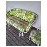Outdoor Green & Yellow Chairs & Rocking Couch- great metal bases
