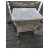 Patio Table w/ Wicker Side Table & Planter