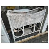 Patio Table w/ Wicker Side Table & Planter