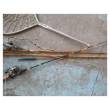 Vintage Bamboo Fishing Rods & Net