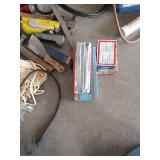 Trash Bin w/ Hand Tools, Charging Cables, Bike Pump, Snips, Saws, Etc