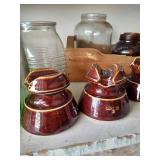 Shelf of Vintage Bottles, Jars & Porcelain Insulators