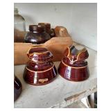 Shelf of Vintage Bottles, Jars & Porcelain Insulators