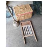 Vintage Washer Board, Agitator, Picnic Basket
