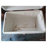 Igloo Cooler, Step Stool, Broom, Gas Cans