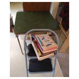 Card Table, Step Stool, Vintage Piano Music