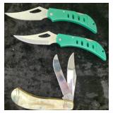 Whitetail Cutlery & Flying Falcon  | (2) - Flying Falcon pocketknife & (1) -The Whitetail Saddlehorn Pocetknife