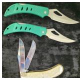 Whitetail Cutlery & Flying Falcon  | (2) - Flying Falcon pocketknife & (1) -The Whitetail Saddlehorn Pocetknife