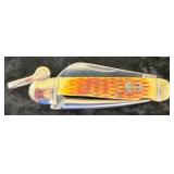 Rough Rider | Amber Jigged Bone Handles Marlin Spike Pocket Knife RR535