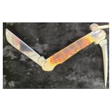 Rough Rider | Amber Jigged Bone Handles Marlin Spike Pocket Knife RR535