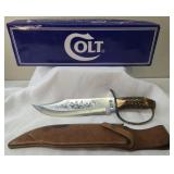 Colt Stone|  Mountain D-Guard Bowie Burnt Stag 801