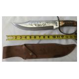 Colt Stone|  Mountain D-Guard Bowie Burnt Stag 801