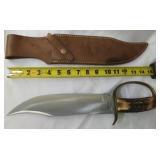 Colt Stone|  Mountain D-Guard Bowie Burnt Stag 801