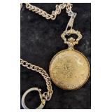 Vintage Wittnauer Geneve Fishing Scene Pocket Watch