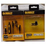 DeWalt | Jobsite Earphones for lighting & 90-Degree Audio Adapter for lighting for iPhones 14 and Older