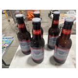5) 15" TALL GLASS BUD BOTTLES