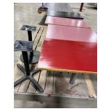 4) BAR TABLES & 2 PEDESTALS