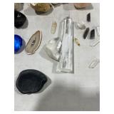 TABLE FULL OF CRYSTALS, GEODES, & ROCKS