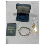 ITALIAN CHARM BRACELET 17 INDV CHARMS W/ SWAROVSKI CRYSTALS & 18K GOLD PLATED ACCENTS