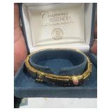 ITALIAN CHARM BRACELET 17 INDV CHARMS W/ SWAROVSKI CRYSTALS & 18K GOLD PLATED ACCENTS