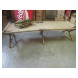 (BS) Vintage Military Folding Cot a...