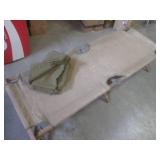 (BS) Vintage Military Folding Cot a...