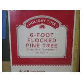 (F-3) 6 Foot Flocked Pine Tree...