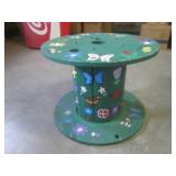 (EW3) Painted Wood Cable Spool Deco...