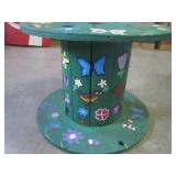 (EW3) Painted Wood Cable Spool Deco...