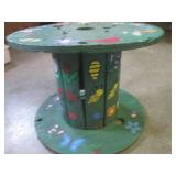 (EW3) Painted Wood Cable Spool Deco...