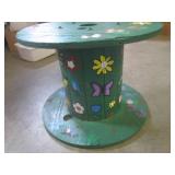 (EW3) Painted Wood Cable Spool Deco...