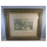 (A-4) Antique Framed "American Home...