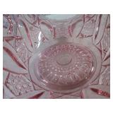 (BS) Vintage Pink Glass Basket with...
