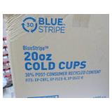 Case of 1000 Blue Stripe 20 oz Cold...