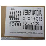 Case of 1000 Barcraft Foil Bags...