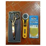 Olfa 45mm Rotary Cutter & Gingher Pinking Shears