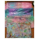 Four Batik/Watercolor/Tie Dye Cotton Materials 4 Yards Each