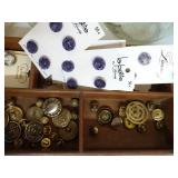 Lot of Metal Buttons, Danish Hooks, Etc