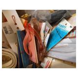 Box of Notions-New & Used Velcro, Binding, Zippers, Etc