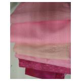 Seven Large Cuts of Pink Materials, 3-4 Yards Each