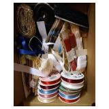 Two Boxes of Satin & Gifting Ribbons, Trim, Binding, Etc.