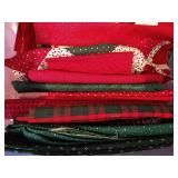 Tote of Holiday Materials & Quilting Pieces/Blocks