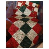 Tote of Holiday Materials & Quilting Pieces/Blocks